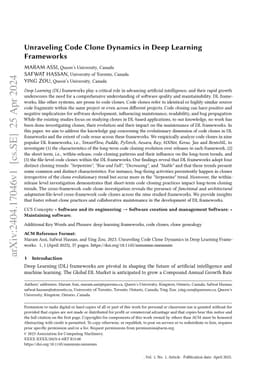 Unraveling Code Clone Dynamics in Deep Learning Frameworks