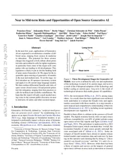 Near to Mid-term Risks and Opportunities of Open-Source Generative AI