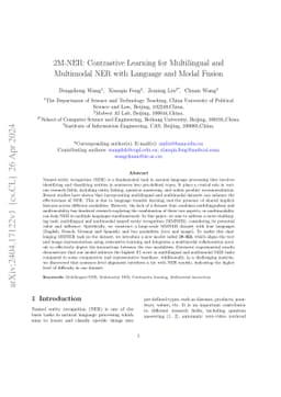 2M-NER: Contrastive Learning for Multilingual and Multimodal NER with
  Language and Modal Fusion