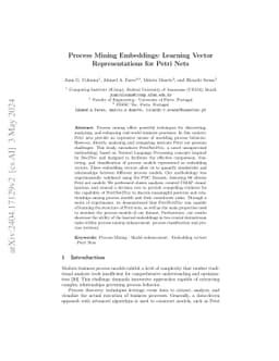 Process Mining Embeddings: Learning Vector Representations for Petri
  Nets