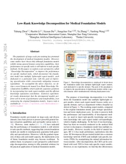 Low-Rank Knowledge Decomposition for Medical Foundation Models
