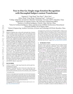 Two in One Go: Single-stage Emotion Recognition with Decoupled
  Subject-context Transformer
