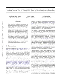 Making Better Use of Unlabelled Data in Bayesian Active Learning