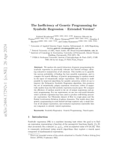 The Inefficiency of Genetic Programming for Symbolic Regression --
  Extended Version