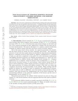 Fast Evaluation of Additive Kernels: Feature Arrangement, Fourier
  Methods, and Kernel Derivatives