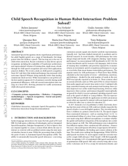 Child Speech Recognition in Human-Robot Interaction: Problem Solved?