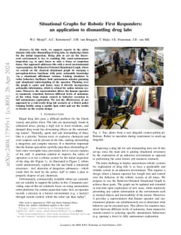 Situational Graphs for Robotic First Responders: an application to
  dismantling drug labs