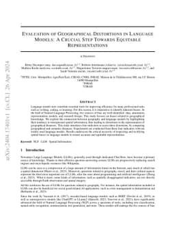 Evaluation of Geographical Distortions in Language Models: A Crucial
  Step Towards Equitable Representations