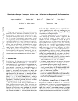 Multi-view Image Prompted Multi-view Diffusion for Improved 3D
  Generation
