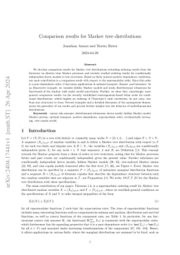 Comparison results for Markov tree distributions