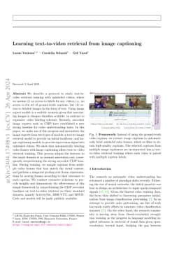 Learning text-to-video retrieval from image captioning