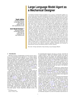 Large Language Model Agent as a Mechanical Designer