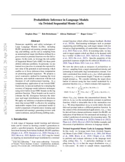 Probabilistic Inference in Language Models via Twisted Sequential Monte
  Carlo