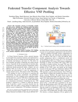 Federated Transfer Component Analysis Towards Effective VNF Profiling