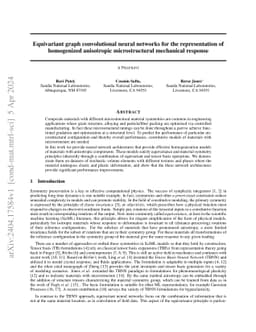 Equivariant graph convolutional neural networks for the representation
  of homogenized anisotropic microstructural mechanical response