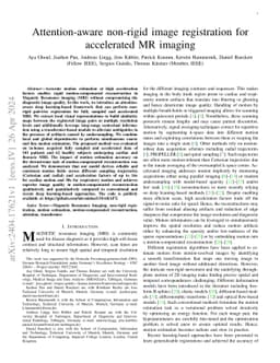Attention-aware non-rigid image registration for accelerated MR imaging