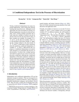 A Conditional Independence Test in the Presence of Discretization