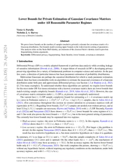 Lower Bounds for Private Estimation of Gaussian Covariance Matrices
  under All Reasonable Parameter Regimes