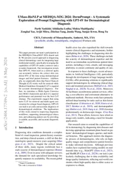 UMass-BioNLP at MEDIQA-M3G 2024: DermPrompt -- A Systematic Exploration
  of Prompt Engineering with GPT-4V for Dermatological Diagnosis