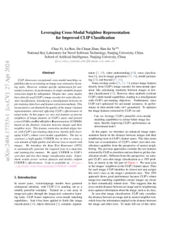 Leveraging Cross-Modal Neighbor Representation for Improved CLIP
  Classification
