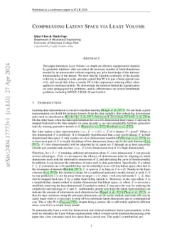 Compressing Latent Space via Least Volume