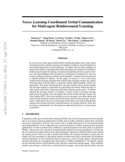 Verco: Learning Coordinated Verbal Communication for Multi-agent
  Reinforcement Learning