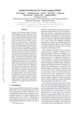 Temporal Scaling Law for Large Language Models