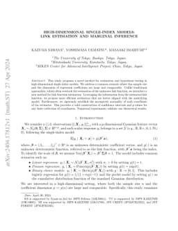 High-Dimensional Single-Index Models: Link Estimation and Marginal
  Inference