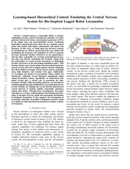 Learning-based Hierarchical Control: Emulating the Central Nervous
  System for Bio-Inspired Legged Robot Locomotion