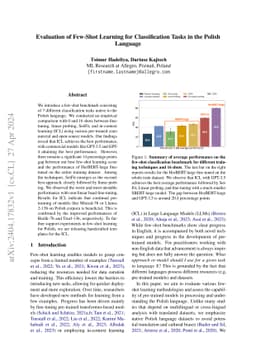Evaluation of Few-Shot Learning for Classification Tasks in the Polish
  Language