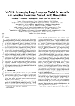 VANER: Leveraging Large Language Model for Versatile and Adaptive
  Biomedical Named Entity Recognition