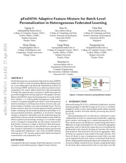 pFedAFM: Adaptive Feature Mixture for Batch-Level Personalization in
  Heterogeneous Federated Learning