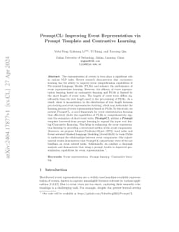PromptCL: Improving Event Representation via Prompt Template and
  Contrastive Learning