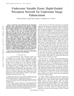 Underwater Variable Zoom: Depth-Guided Perception Network for Underwater
  Image Enhancement