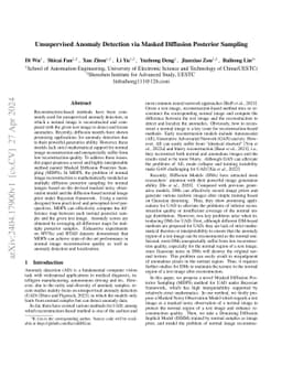 Unsupervised Anomaly Detection via Masked Diffusion Posterior Sampling