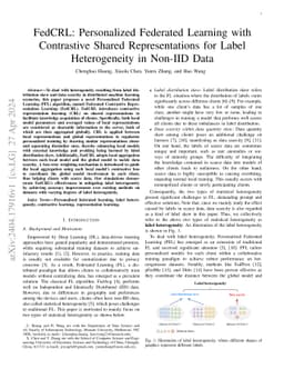 FedCRL: Personalized Federated Learning with Contrastive Shared
  Representations for Label Heterogeneity in Non-IID Data