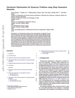 Variational Optimization for Quantum Problems using Deep Generative
  Networks