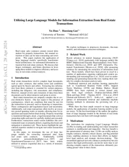 Utilizing Large Language Models for Information Extraction from Real
  Estate Transactions