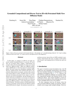 Grounded Compositional and Diverse Text-to-3D with Pretrained Multi-View
  Diffusion Model