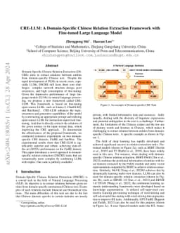 CRE-LLM: A Domain-Specific Chinese Relation Extraction Framework with
  Fine-tuned Large Language Model