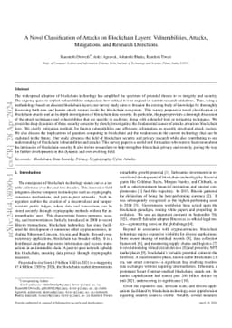 A Novel Classification of Attacks on Blockchain Layers: Vulnerabilities,
  Attacks, Mitigations, and Research Directions