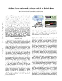 Garbage Segmentation and Attribute Analysis by Robotic Dogs