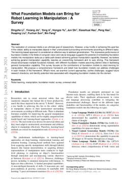 What Foundation Models can Bring for Robot Learning in Manipulation : A
  Survey