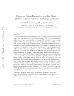 Enhancing Action Recognition from Low-Quality Skeleton Data via
  Part-Level Knowledge Distillation