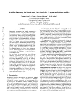 Machine Learning for Blockchain Data Analysis: Progress and
  Opportunities