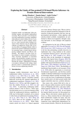 Exploring the Limits of Fine-grained LLM-based Physics Inference via
  Premise Removal Interventions