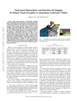 Mesh-based Photorealistic and Real-time 3D Mapping for Robust Visual
  Perception of Autonomous Underwater Vehicle