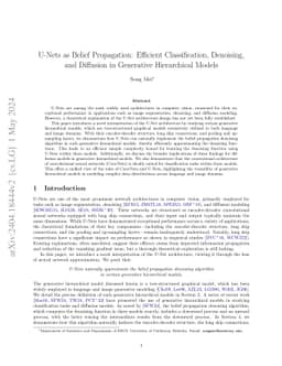 U-Nets as Belief Propagation: Efficient Classification, Denoising, and
  Diffusion in Generative Hierarchical Models