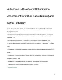 Autonomous Quality and Hallucination Assessment for Virtual Tissue
  Staining and Digital Pathology