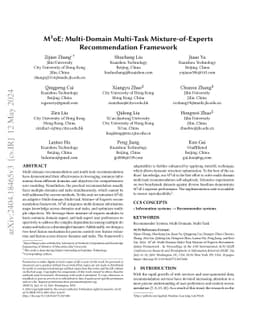 M3oE: Multi-Domain Multi-Task Mixture-of Experts Recommendation
  Framework